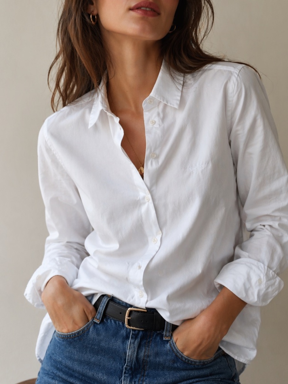 Morgan Stewart Sport 100% Cotton Embroidered Logo Button Down Short Size S White